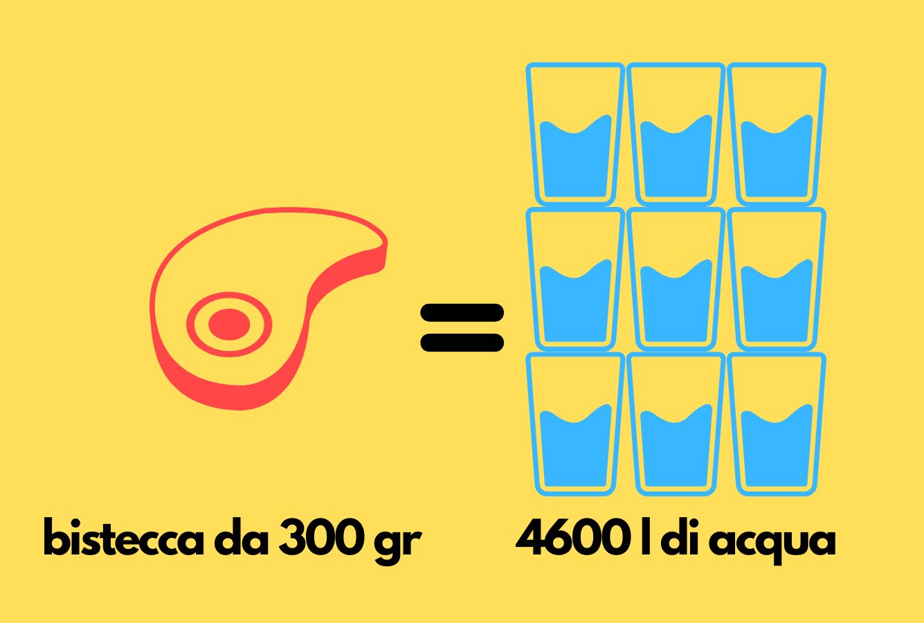 bistecca 4600 litri di acqua