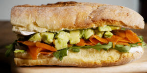 Vegan salmon sandwich