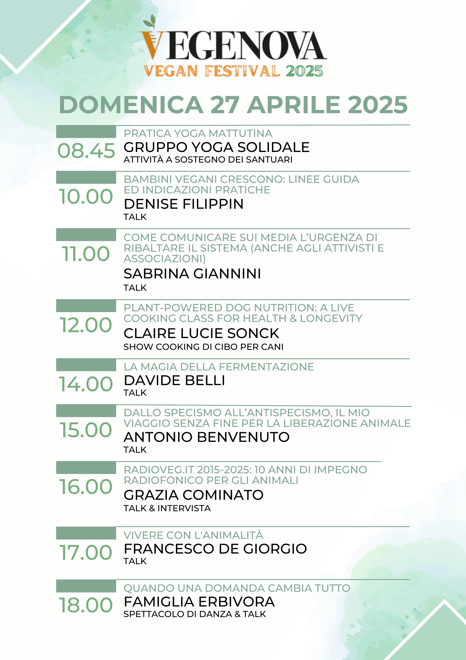 VEGenova 27 aprile programma