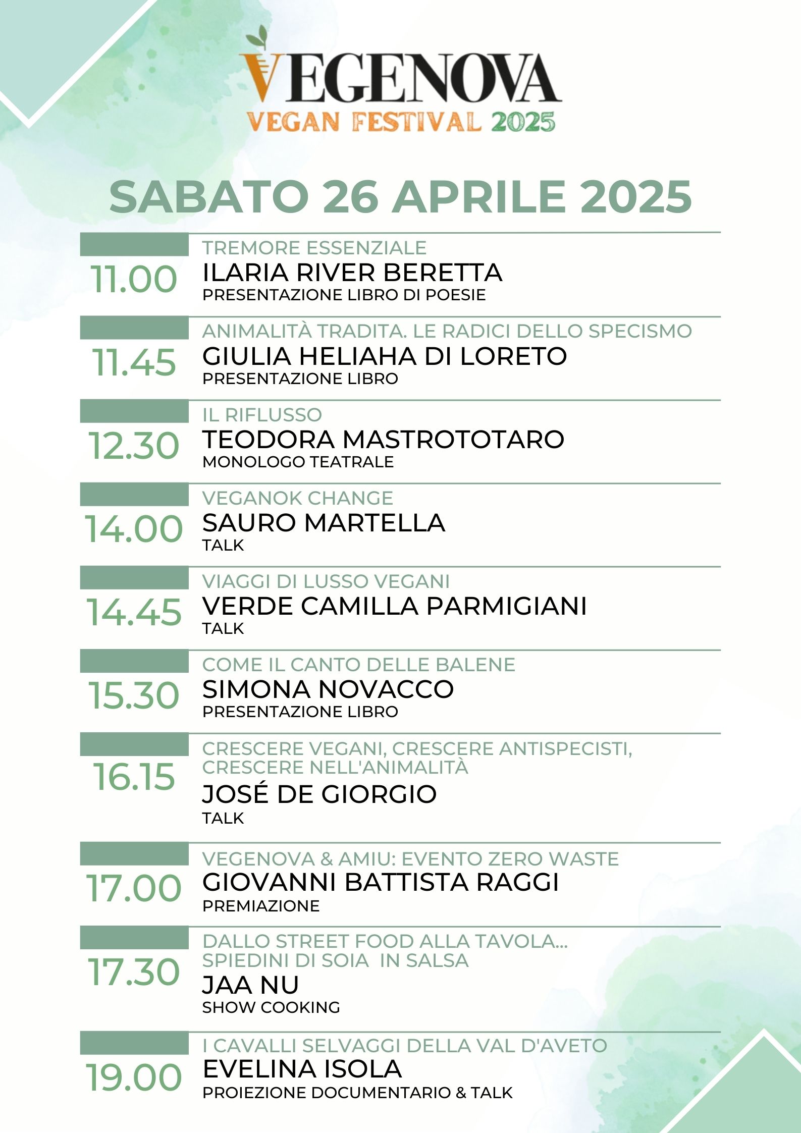 VEGenova 26 aprile programma