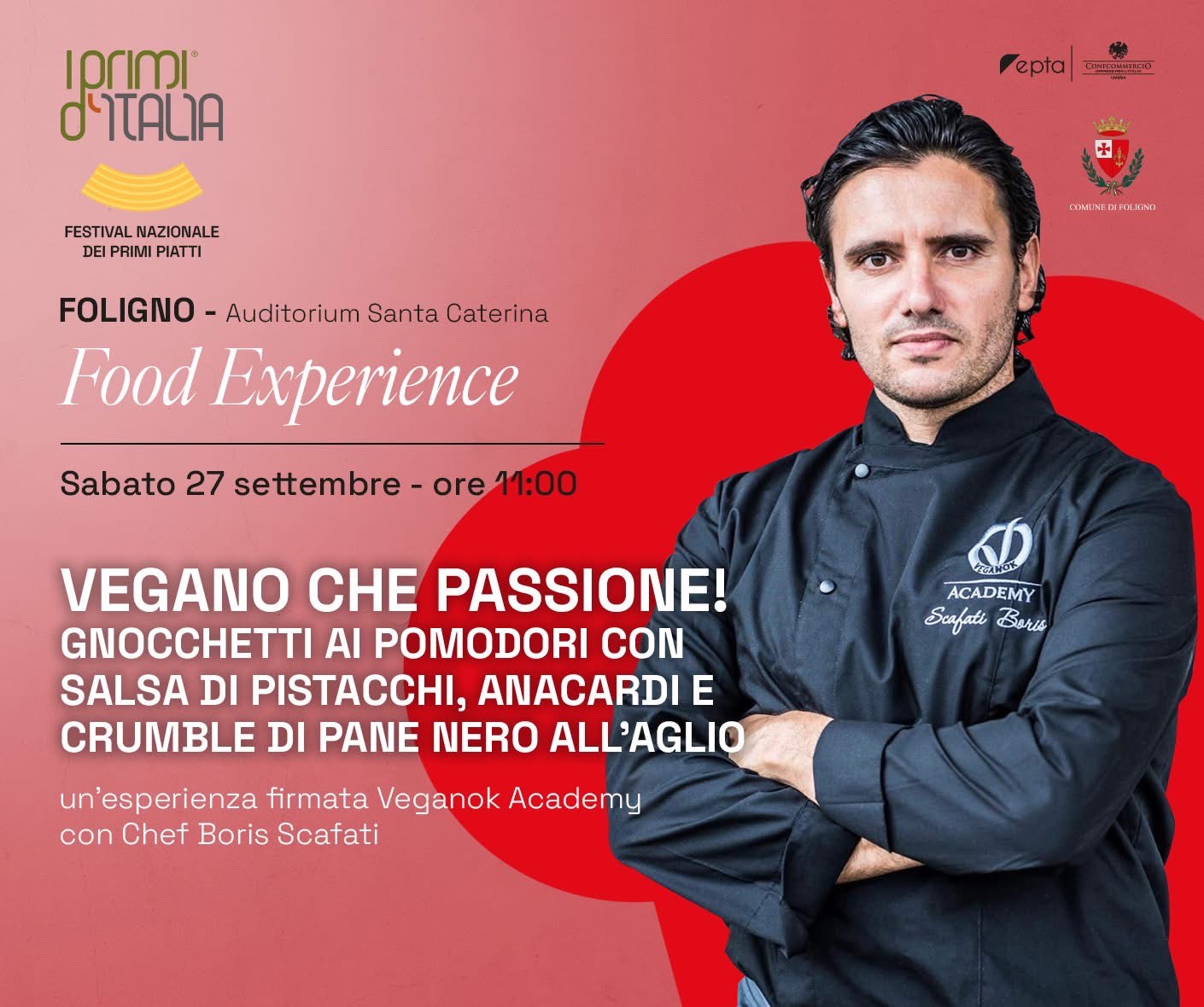 Chef Boris Scafati, VEGANOK Academy, a I Primi d'Italia 2025 a Foligno