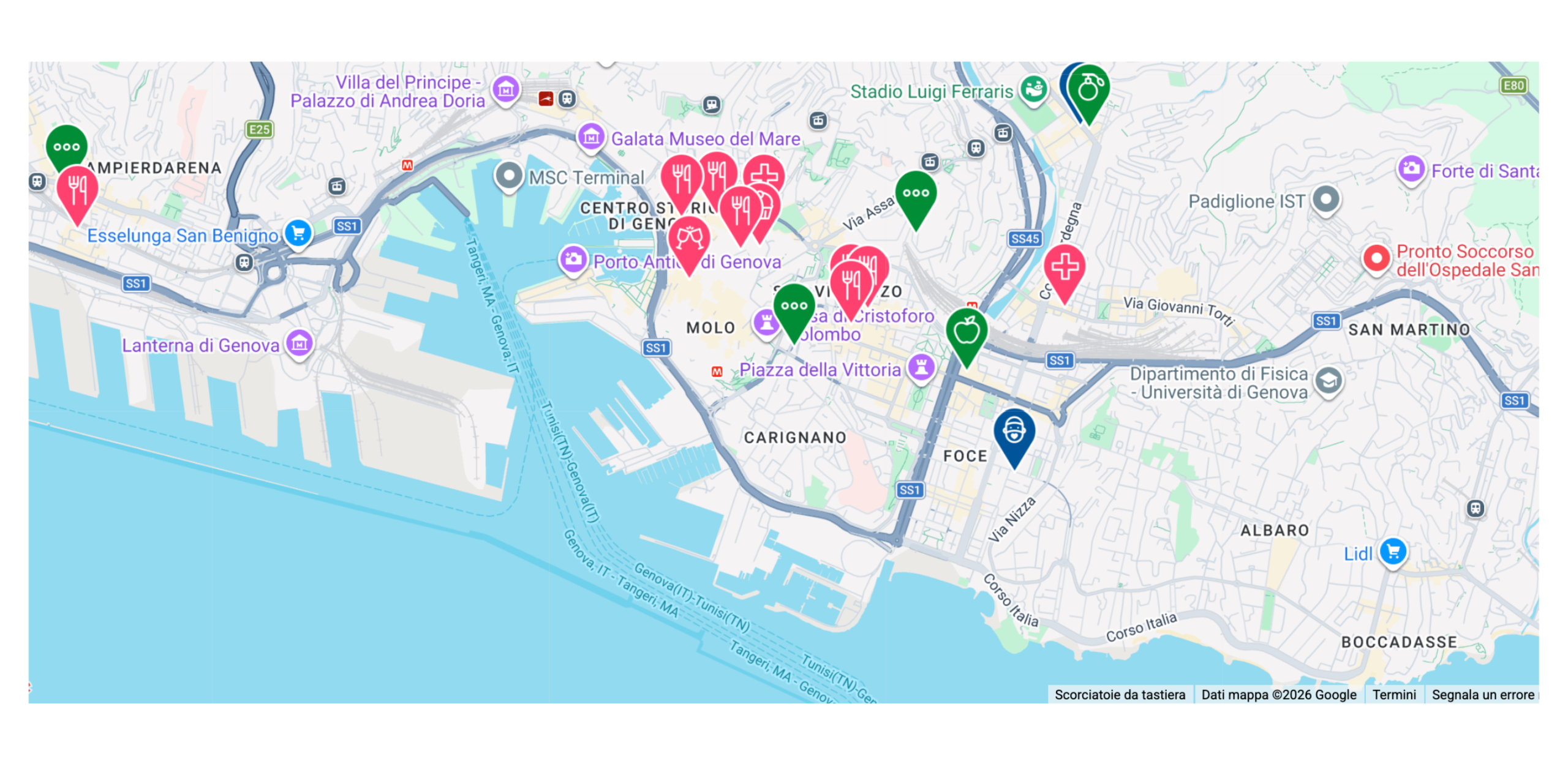 genova veganok maps